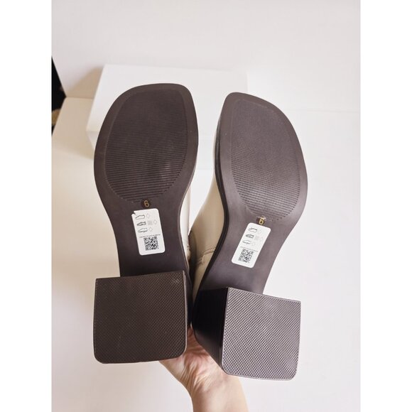 ASOS DESIGN Reverse Mid Heeled White Ivory Platform 80s 70s Sock Boots Shoes 8 - Picture 10 of 12